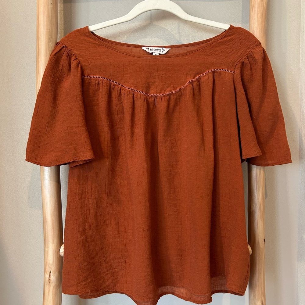 NANETTE LEPORE Rust Flowy Top